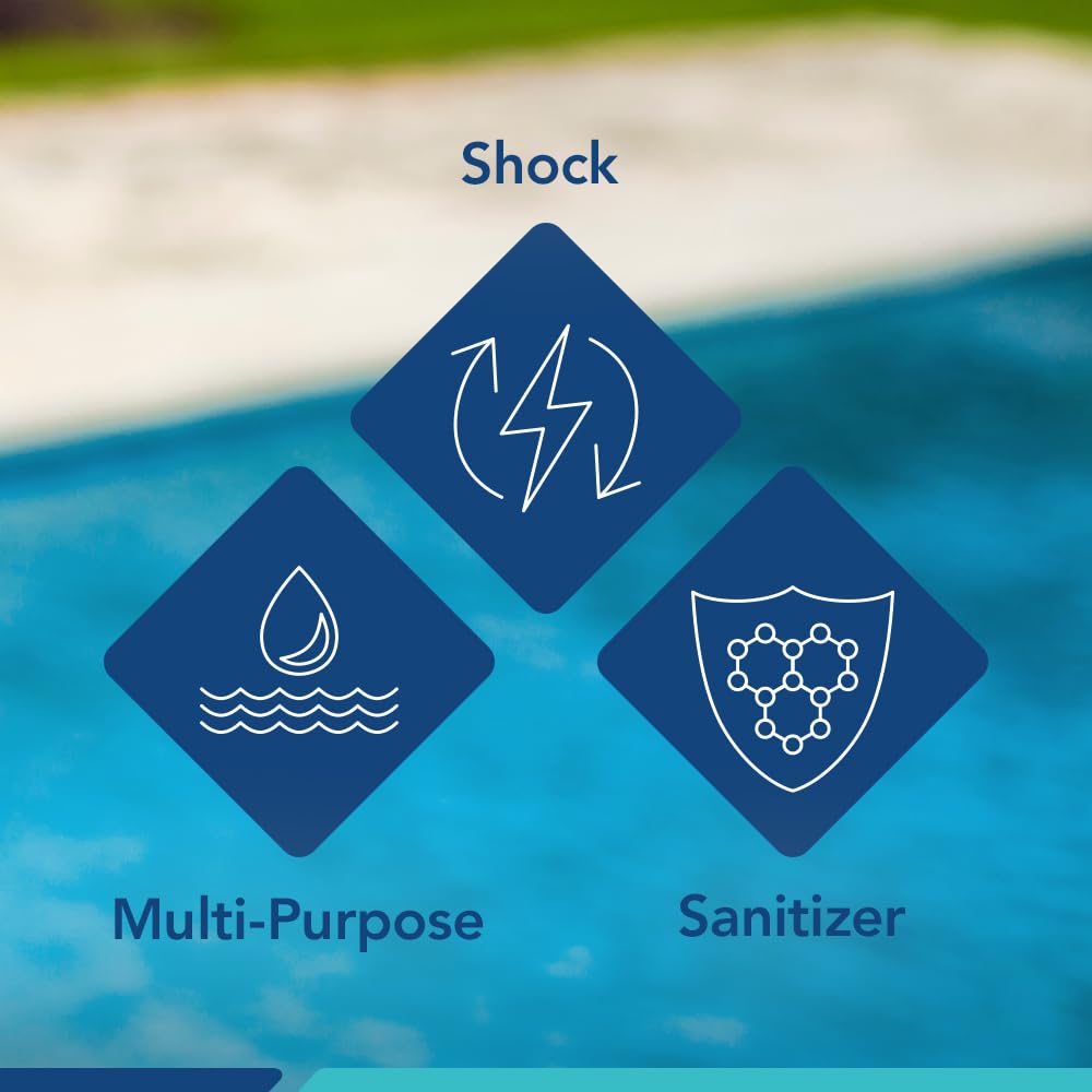 Puri Tech Pool Chemicals 3‑Inch Stabilized Chlorine Tablets for Swimming Pools - Individually Wrapped, Slow‑Dissolving, Long‑Lasting Pool Sanitizer - 90% Available Chlorine - Tri-Chlor - 4 Pounds