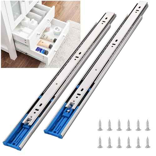 VAPSINT 6 Pairs 16 Inch Soft Close Drawer Slides Ball Bearing Full Extension Side Mount Dresser Drawer Slides, 110LB Capacity Heavy Duty 3 Flods Drawer Runners for Cabinet