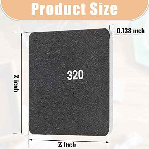 Honoson 15 Pcs 2 x 2 Inch Sanding Pads Padded Sanding Pads Polishing Soft Mess Pen Kit Double Sided Grits for Plastic Acrylic Materials