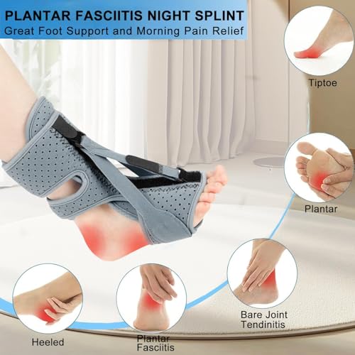 Plantar Fasciitis Night Splint,Upgrade 3 Adjustable Plantar Fasciitis Relief Brace,Adjustable Aluminum Bar Inside,for Pain Relief Fasciitis,Achilles Tendonitis,Foot Drop with Women Men