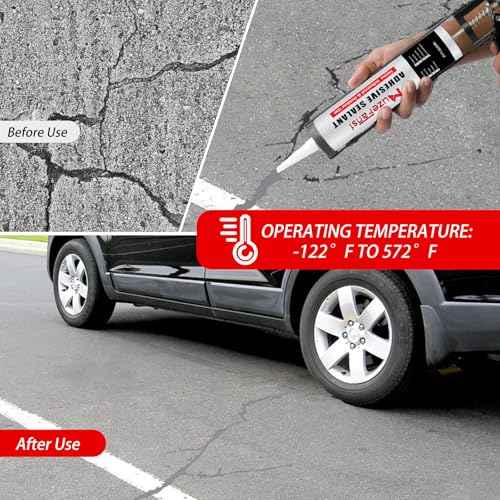 6 Pack Concrete Crack Filler, Self-Leveling Cement Crack Filler Waterproof Silicone Sealant, Flexible Magic Crack Repair for Concrete, 10.1 fl. oz,Gray