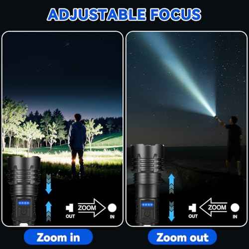 6Pack Rechargeable Flashlights, 7Mode Flashlights High Lumens, Super Bright LED Flashlight, Adjustable Tactical Flash Light, High Powered Flash Light, Handheld Flashlight for Home Emergency Camping