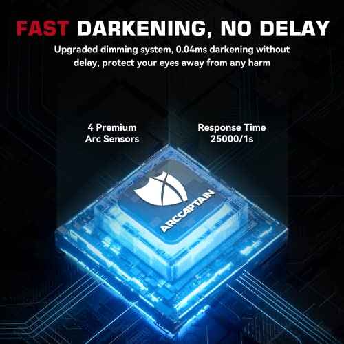 ARCCAPTAIN Welding Helmet Auto Darkening, 1/1/1/1 True Color Welding Hood, 4 Arc Sensor 1/25000s Response Time Solar Powered Weld Hood Helmet HSH-S800 Skeleton Knight