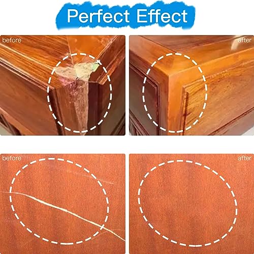 DEWEL Wood Putty Filler, Water-Based Wood Filler White(7oz) for Filling Holes, Cracks, Repairing Furniture Scratches, Damages, with Plastic Scraper and Sandpaper