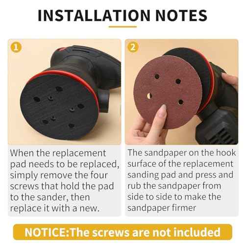 5 Inch 5 Hole Orbital Sander Replacement Pad for Porter Cable 333 333VS Random Orbit Sanders - Hook and Loop Sanding Pad Parts for Porter Cable 13904/13909