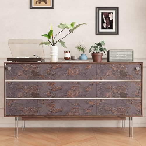 CRE8TIVE Brown Gold Marble Contact Paper for Countertops Waterproof Marble Wallpaper Peel and Stick Removable Self Adhesive Renter Friendly Vinyl Wall Paper for Bathroom Kitchen Cabinets Shelf 12"x80"