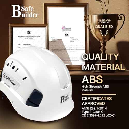 Construction Safety Helmet ABS Hard Hat Adjustable Ventilation System Hardhats Industrial Work Head Protection for Men Certified ANSI/ISEA Z89.1