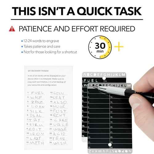 Crypto Seed Bank - Steel Backup Wallet - Precise Engraving for Bitcoin Seed Storage - Two 24 Word Cards - Cold Wallet Backup