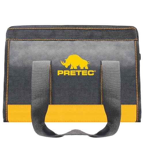 12 Inch Small Tool Bag, Wide Mouth Tool Tote Bag, Waterproof Tool Organizer Bag for Home Organizer for Indoor and Outdoor Gardening, Electricians Repairman Tools Tote Bag