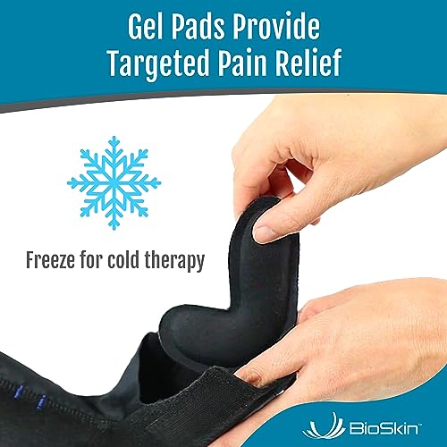 BioSkin Ankle Compression Brace - Ankle Wrap for Sprained Ankle, Post Injury Ankle Brace, Ankle Support Brace for Women and Men, Swollen Feet Relief, HSA or FSA Eligible