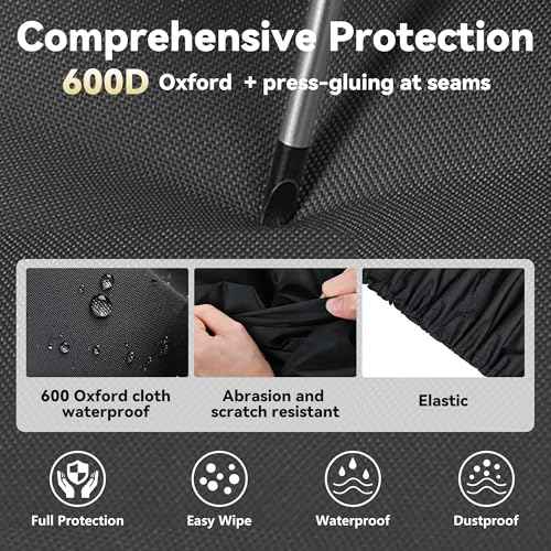 6x4 Ft Durable Slooping Roof Shelter Cover Pressure Rubberized Oxford Cloth, Sun, Dust, Rain and Leaf Resistant with 8 Silicone Protective Corners (Black)
