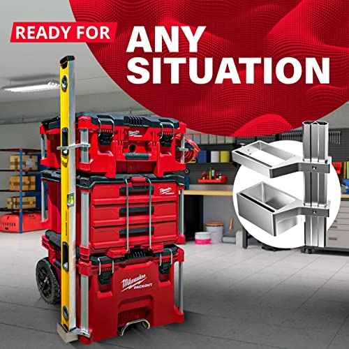 Level Mount Holder Compatible with Milwaukee Packout Tool Box-Fits Packout Organizers - Includes Set Screws - Perfect Packout Accessories Upgrade & Packout Mods Solution - Left Side