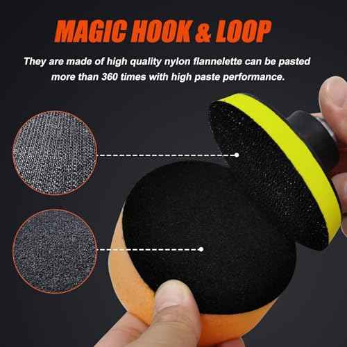 Buffing Sponge Pads, 3 Inch Polishing Pads, 14PCS Detail Polishing Kit, Car Polishing Foam Wool Pads Wax Buffer Polisher Attachment with M14 Thread Backing Pad Adapters for Waxing