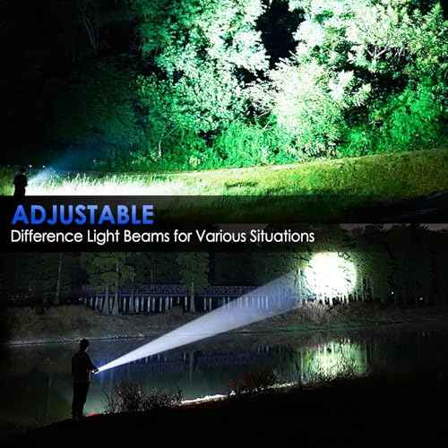 Flashlights High Lumens Rechargeable, 90,000 Lumen Super Bright Tactical Flashlight, High Powered Flash Light with 5 Modes, IPX7 Waterproof Flashlights for Home, Camping, Emergencies