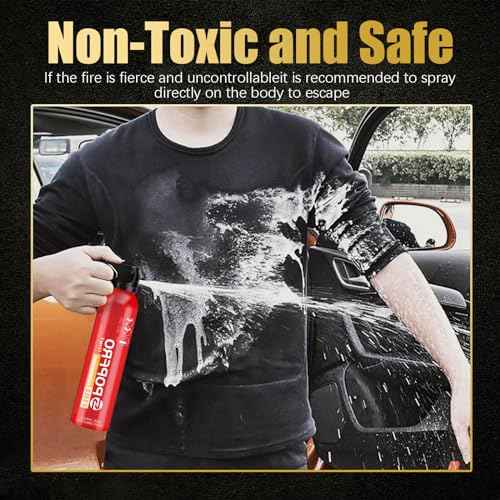 Portable Fire Extinguisher | 4-in-1 Small Fire Extinguisher for Home, Garage, Kitchen, Car | For Electric, Textile and Grease Fires | Non-Toxic, Easy Clean | Wall Mount Incl (2PK)