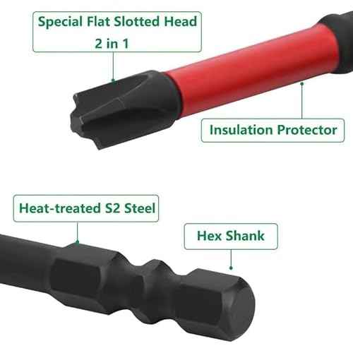FPH2 Impact Screwdriver Bit Set, S2 Steel 65mm & 110mm Slotted Heads 1/4 inch Hex Shank, CNC Machined Tips with Magnetism, Cross Slot Screw Driver Drill Bits Used on Electricians