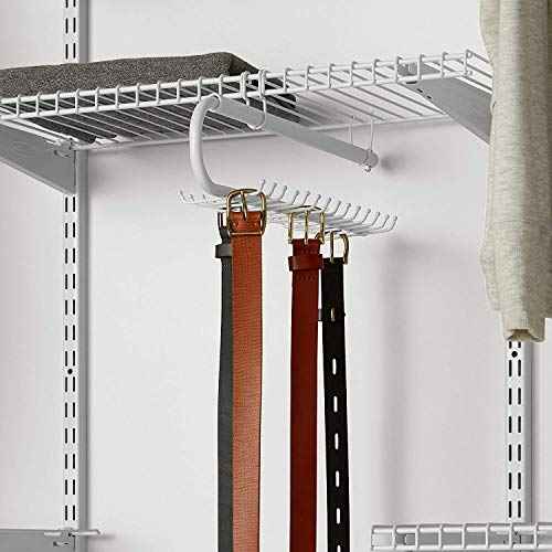 Rubbermaid Configurations Tie & Belt Organizer, White, Accessory Organization System and Storage, for Home/Closet/Bathroom