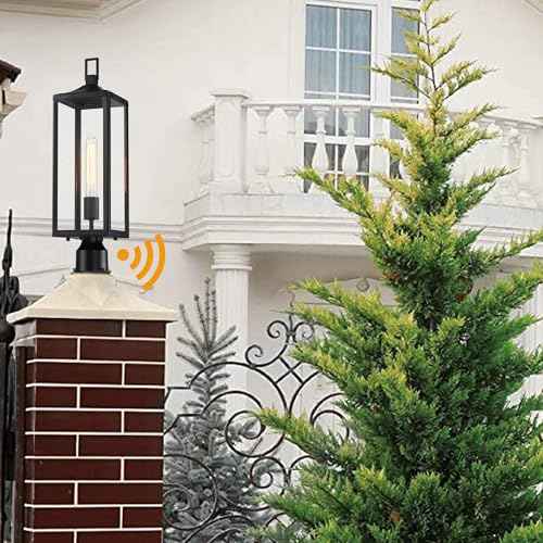 21.3 Inch Outdoor Lamp Post Light Fixture Dusk to Dawn - Residential Sidewalk Lamp Post Sconce Dusk to Dawn Outside Pole Lantern for House Outdoor Column Light, E26