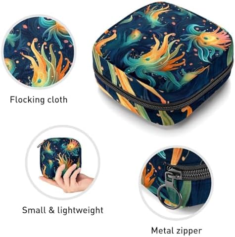 Sea Slug Sanitary Napkin Storage Bag, Tampons Collect Holder Purse, First Period Kit for Girls Women, Pad Bag for Period for School
