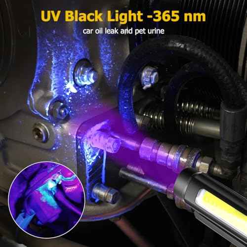 2pcs Pen Flashlight - Led Rechargeable Bright Pen Light with 365nm UV Black Light Pocket Flashlight with Clip Small Magnets EDC COB Torch for Emergency Repair Outdoor Camping