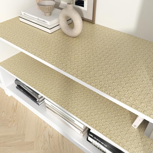WESTICK Rattan Wallaper Peel and Stick Non-Textured Cane Contact Paper for Cabinets Self Adhesive Cane Weave Webbing Wicker Weave Vinyl Stick on Rattan Paper for Furniture Dresser Bedroom 15.8"x80"