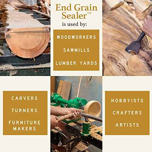 End Grain Sealer Clear 1 Gallon by Preservation Solutions, Prevents End Grain Cracking & Slows Drying, Ideal for Woodworkers & Carvers