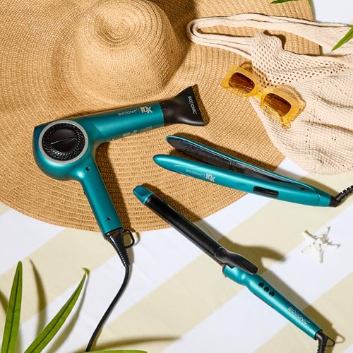 Bio Ionic Long Barrel Styler, 1" Curling Iron with Moisture Heat Technology & NanoIonic MX, Verstatile Curling Wand with Longer Barrel for Large Sized Soft Curls & Waves, Limited Edition Teal Tides