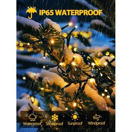 6 Pack 600 LED Solar String Lights for Outside, Solar Christmas Lights Outdoor with 8 Lighting Modes, Waterproof Green Wire Solar Powered Tree Light for Xmas Party Yard Garden Decorations (Warm White)