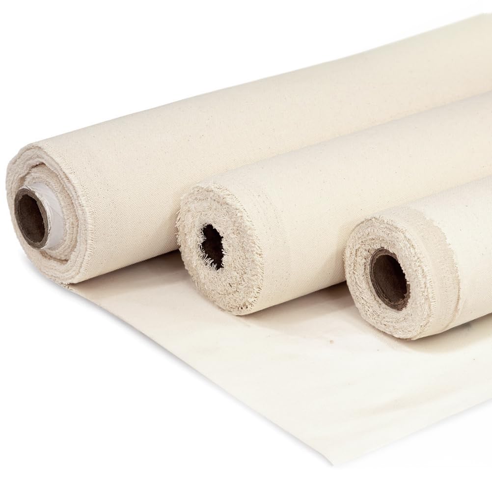 Barcelonetta | Canvas Fabric | Cotton Duck | Lightweight | Natural 10oz | 60'' Wide | Arts & Crafts, Backings, Covers, Placemats (50 Yard Roll)