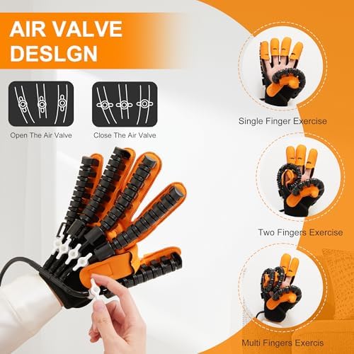 Stroke Hand Rehabilitation Robot Gloves, Strokes Therapy Equipment for Adults, Fingers Strength Training Device for Hemiplegia, Robotic Glove Rehab Stroke Patients (Left L)