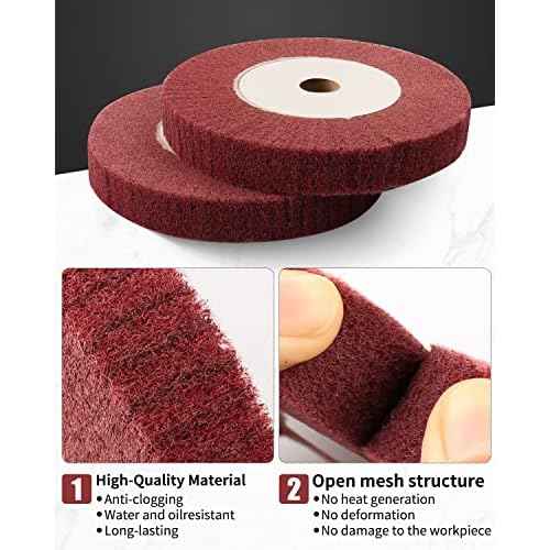 6 Inch Bench Grinder Polishing Wheel, 240/320 Grit Tight Weave Tough Polishing Burnishing Wheel, Great for Refurbishing Golf Clubs Metal Copper, 1" Thickness for 0.8" Arbor(4 Pack)