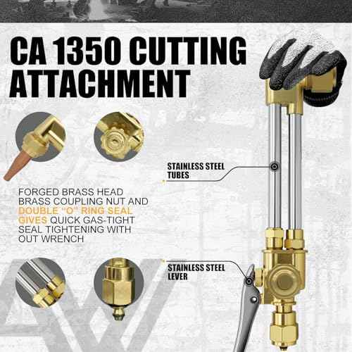 Cutting Attachment Torch - Oxyacetylene with 100FC Torch Handle, 3-101 Cutting Nozzle, Tip Cleaner