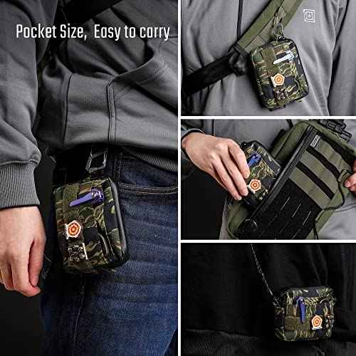 TACTICAL GEEK Storage A3 EDC Pouch Organizer, Nylon Multi-Functional Utility Small Tool Pocket, Multi-Purpose Molle EDC Gadget Storage Pouch, Nylon Compact Organizer for Daily Carry Camo