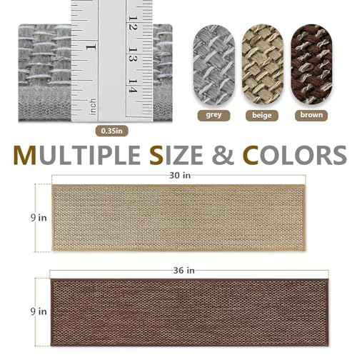 Stair Treads Non Slip for Wooden Steps Indoor 9" x 30" 15 Pack Extra Wide Stair Tread Carpet Stairs Runner, Step Pads with Reusable Adhesive for Dogs Kids Elders, Machine Washable, Beige