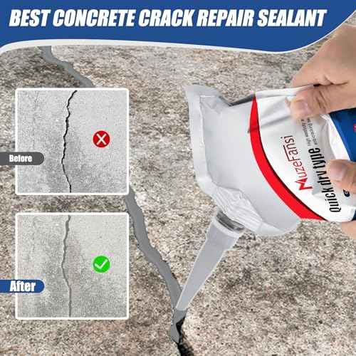 Concrete Crack Filler, Concrete Crack Repair Sealant, Weather-Resistant Crack Caulking Glue, Fast-Drying Crack Repair Adhesive for Slabs, Sidewalk, Foundation & Garage ? Indoor Outdoor Use (5 Pack)