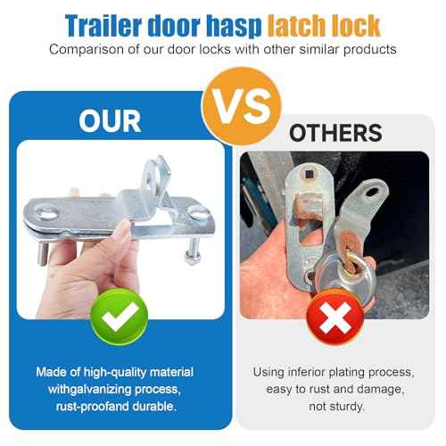 Cargo Trailer Door Latch Trailer Latches Ramp Locking Hasp Enclosed Trailer Door Latch Cam Lock Latch Keeper (? Trailer Door Hasp 2 Pack Comes with Screws 4 - Nuts 4 £©