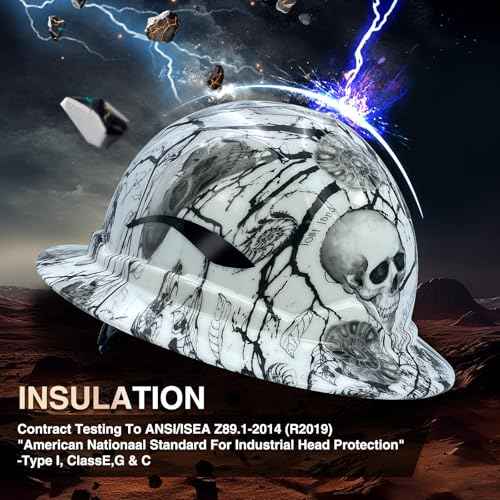 Full Brim Hard Hats ANSI/ISEA Z89.1 Type I Class E Certified 6-Point Suspension Lightweight Adjustable Safety Helmet for Construction Industrial
