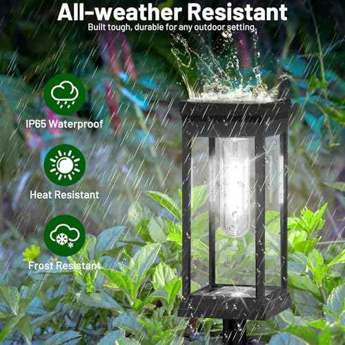 BesLowe ¡¼Upgraded¡½ Solar Pathway Lights Outdoor, 8-Pack Large LED Solar Light Outdoor Waterproof, Super Bright Outside Lights for Yard, Sun-Powered Landscape Lighting for Garden Walkway, Cool White