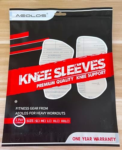 AEOLOS Knee Sleeves (1 Pair)，7mm Compression Knee Braces for Heavy-Lifting,Squats,Gym and Other Sports