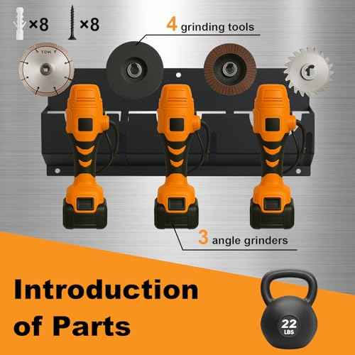 Angle Grinder Holder Wall Mount,Tool Storage Rack for Angle Grinders, Cutters, Polishers, Grinder Stand Compatible with Milwaukee, DeWalt