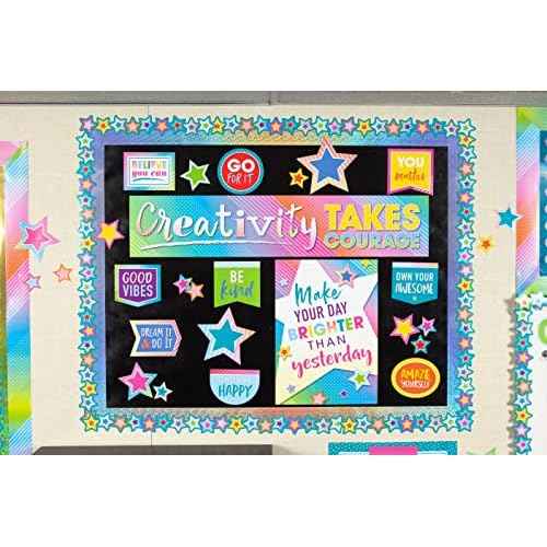 Teacher Created Resources Silver Sparkle Scalloped Border Trim (TCR8765)
