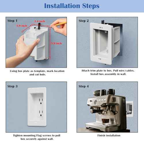 Recessed Electrical Box - Single Gang, for Wall Mount TV, Antenna, Phone & Cable, Suitable for GFCI & Standard Outlet (2 Pack)