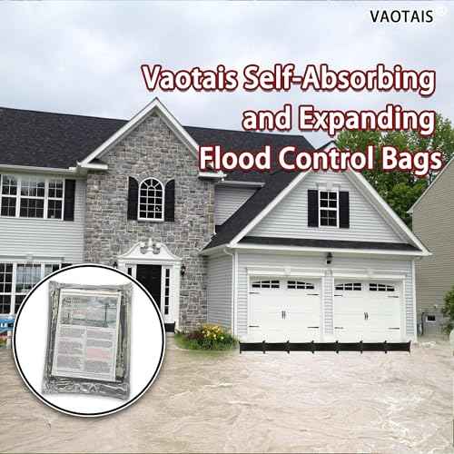 2.5ft x 1ft Self - Absorbing & Expandable Flood Bags - Evenly - Placed Absorbents, Super - Convenient Use - Ideal for US Homes, Garages, Warehouses, Stores & All Entrances (2.5ft * 1ft (Pack of 4))