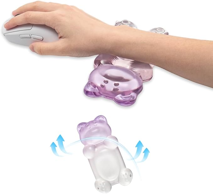 Purple Gradient Gel Mouse Wrist Rest ?€?Cute Bear Mouse Wrist Rest, Ergonomic Mouse Support,Comfort & Support for Typing and Gaming