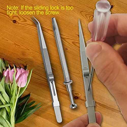 3 Pack Diamond Holder Pick Up Tool - Stainless Steel Tweezers with Diamond Claw and Stone Jewelry Grabber