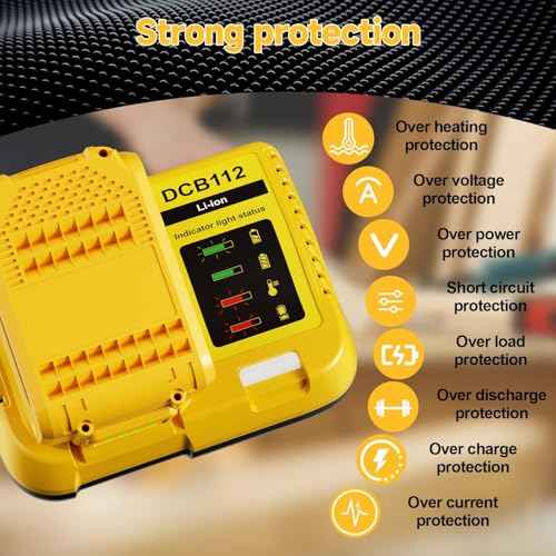 Upgraded 2 Pack 8.0Ah Replacement for Dewalt 20V Max Battery and Charger Compatible to DCB200 DCB201 DCB204 DCB206 DCB207 and DCB120 DCB124 DCB127 Battery
