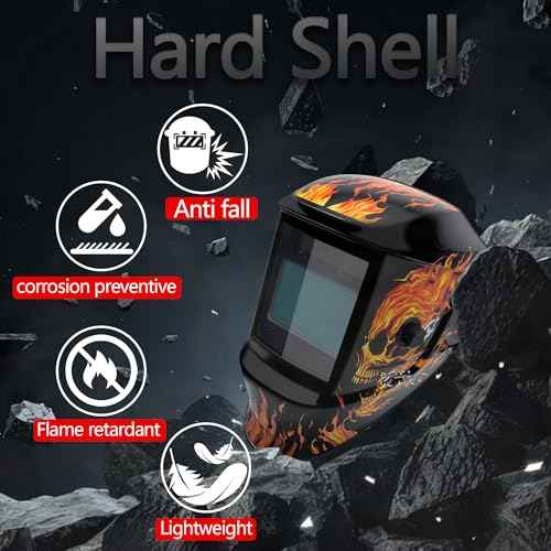Welding Helmet Auto Darkening with 4 Arc Sensors Wide Shade 4/5-9/9-13 for TIG MIG Weld Grinding Cutting,1/1/1/1 Optical Clarity 3.94"¡¿2.64"Large Viewing Screen True Color Welder Mask Solar & Battery