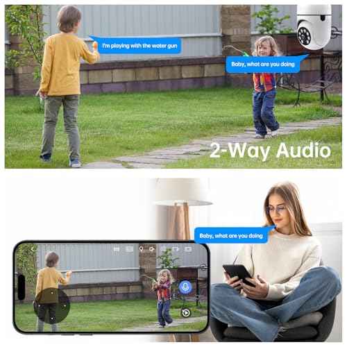 Light Bulb Security Camera, 5G& 2.4GHz WiFi 2K Security Cameras Wireless Outdoor Motion Detection and Alarm,Two-Way Talk,Color Night Vision,Human Detection, Camera Light Bulb Easy to Install