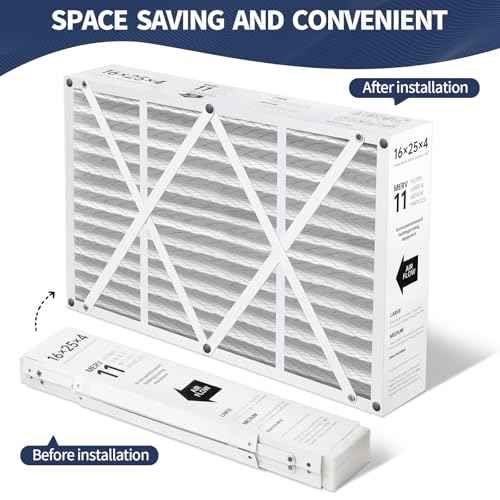 16x25x4 AC Furnace Air Filter Compatible with Honeywell FC100A1029, MERV 11 HAVC Filter Replacement, Actual Size:15.94"x24.86"x4.38", Pack of 2