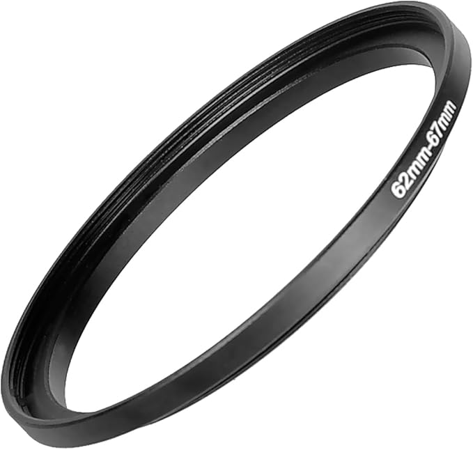 Step Up Rings for Filters 62mm to 67mm Stepping Camera Lens Filter Metal Step Up Lens Filter Adapter Ring for All Brands UV, ND, CPL